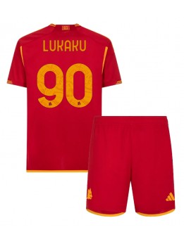 AS Roma Romelu Lukaku #90 Heimtrikotsatz für Kinder 2023-24 Kurzarm (+ Kurze Hosen)